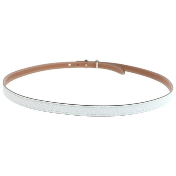 Hermes H Logo Bubble Belt Reversible White Brown Silver Hardware